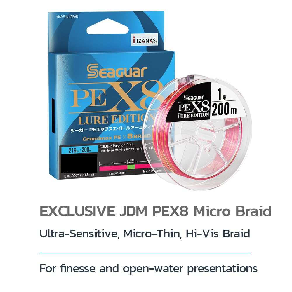 Amazon.com : Seaguar Braided Fishing Line JDM PEX8 Lure Edition